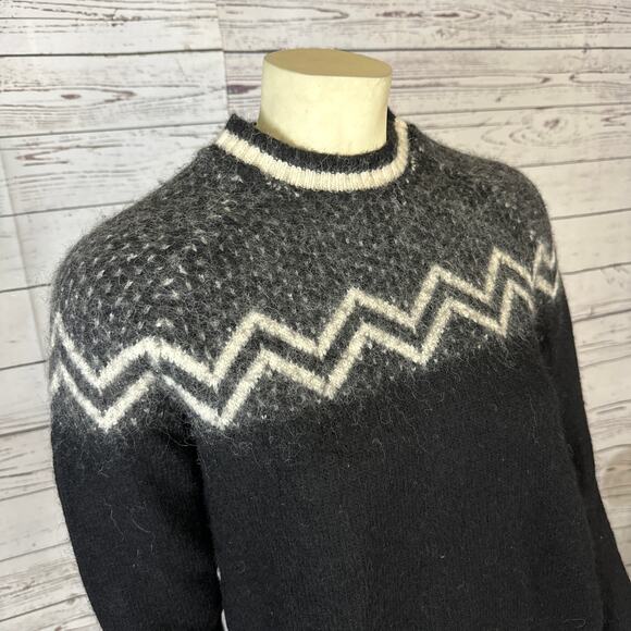 American Vintage unbranded Faire Isle Sweater black & gray size XS - Picture 2 of 12